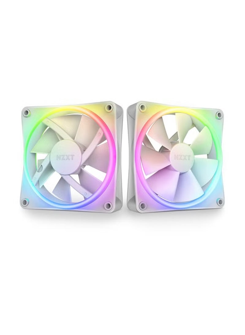 NZXT F120 RGB Duo Triple Pack 120mm PWM Dual-Sided RGB Fans, 3-Pack with RGB Controller, 20 Individually Addressable LEDs per Fan, Fluid Dynamic Bearing, Low-Noise Rubber Dampeners, CAM Software Control, White | RF-D12TF-W1 - Image 2